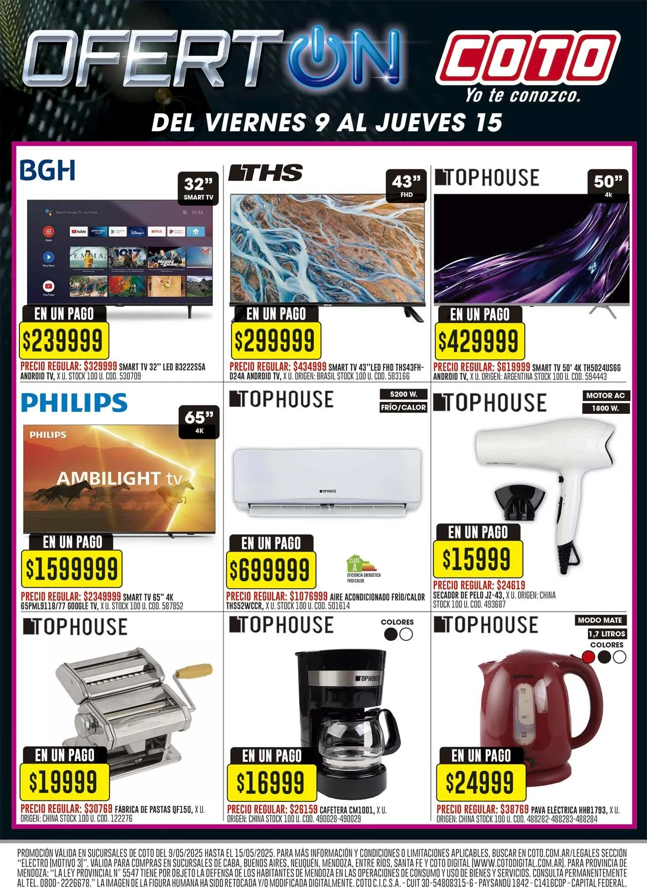 Ofertas de Coto Ofertas 9 de mayo al 15 de mayo 2025 - Página 1 del catálogo