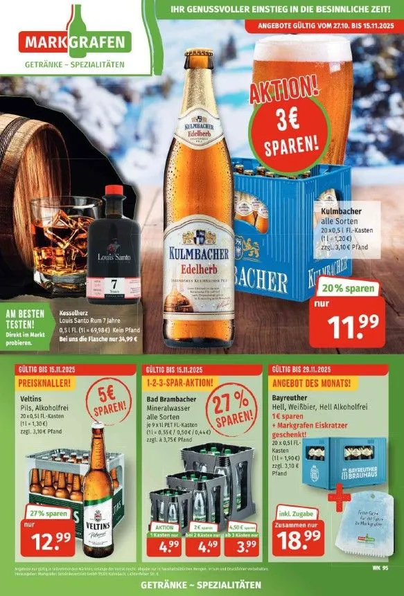 Markgrafen Prospekte von 27. Oktober bis 15. November 2025 - Prospekt seite 1