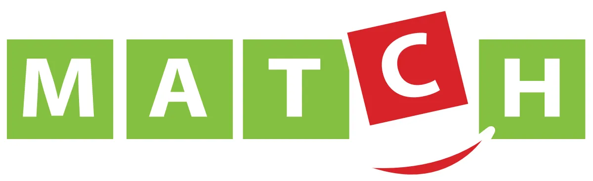 Match logo in de folder van deze week