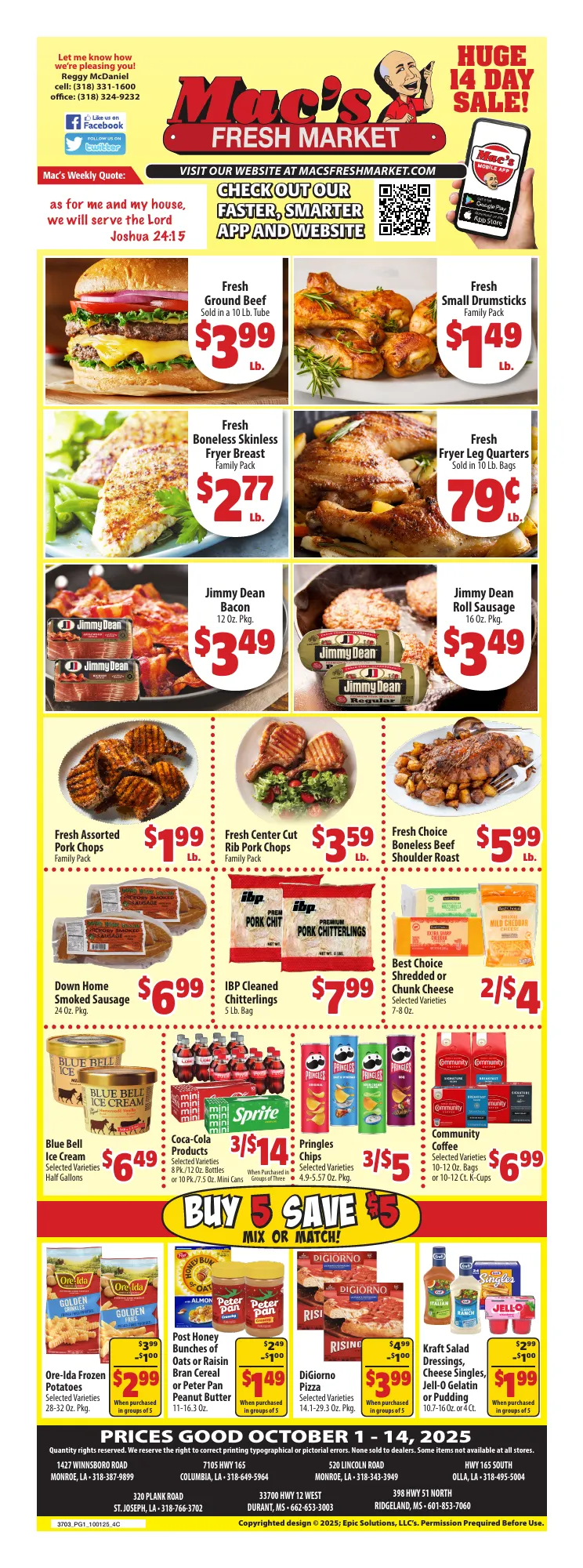 Weekly ad Mac's Freshmarket Sales from October 1 to October 14 2025 - Page 1