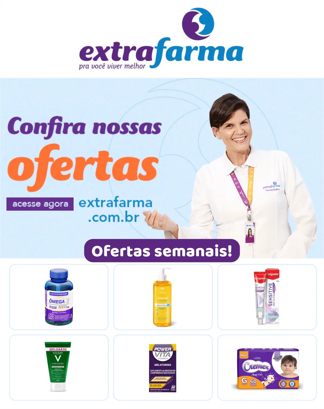 Encarte de Extrafarma Ofertas 19 de julho até 24 de julho 2024 - Pagina 