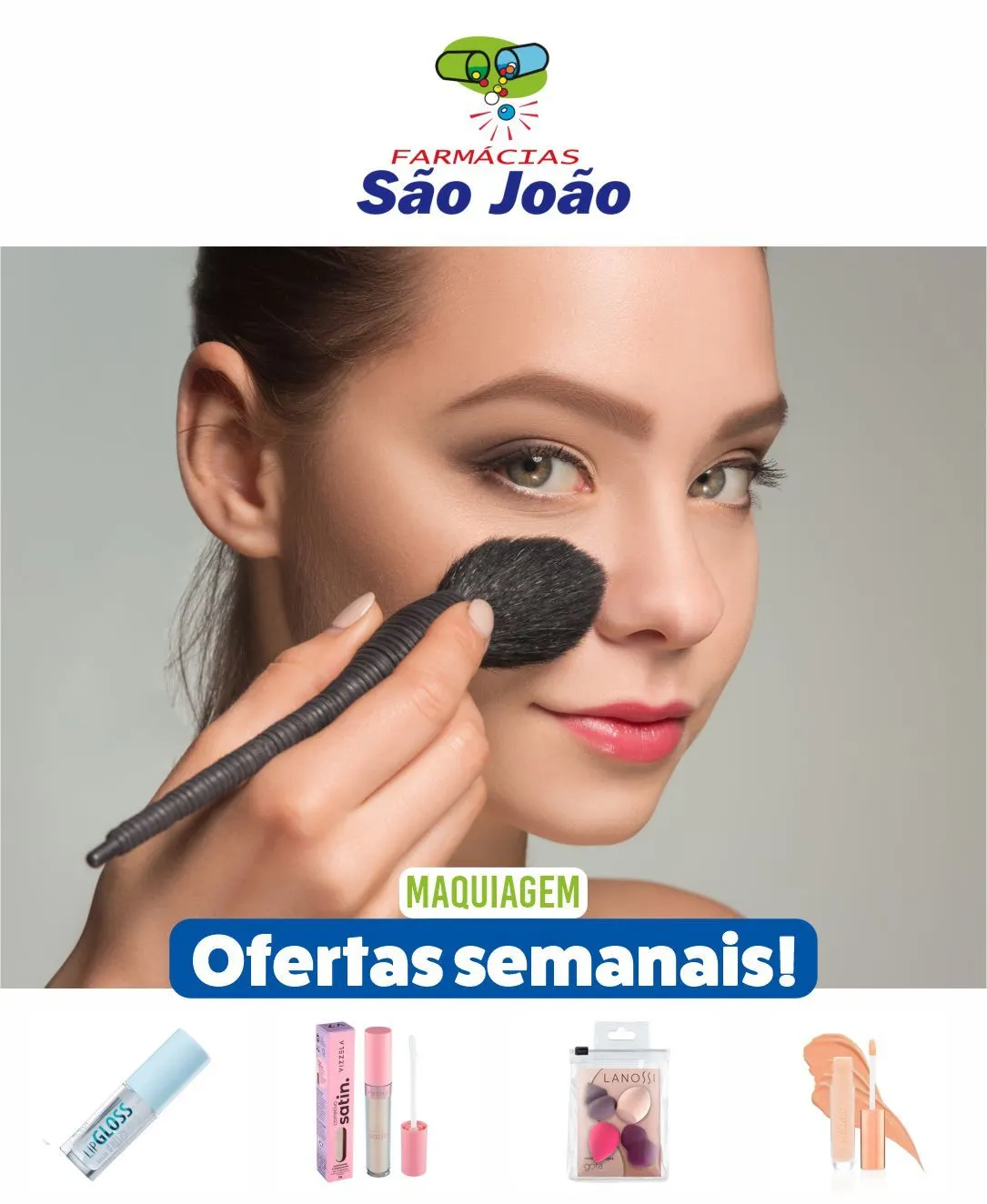 Encarte de Farmácia São João Ofertas Maquiagem 22 de agosto até 27 de agosto 2024 - Pagina 