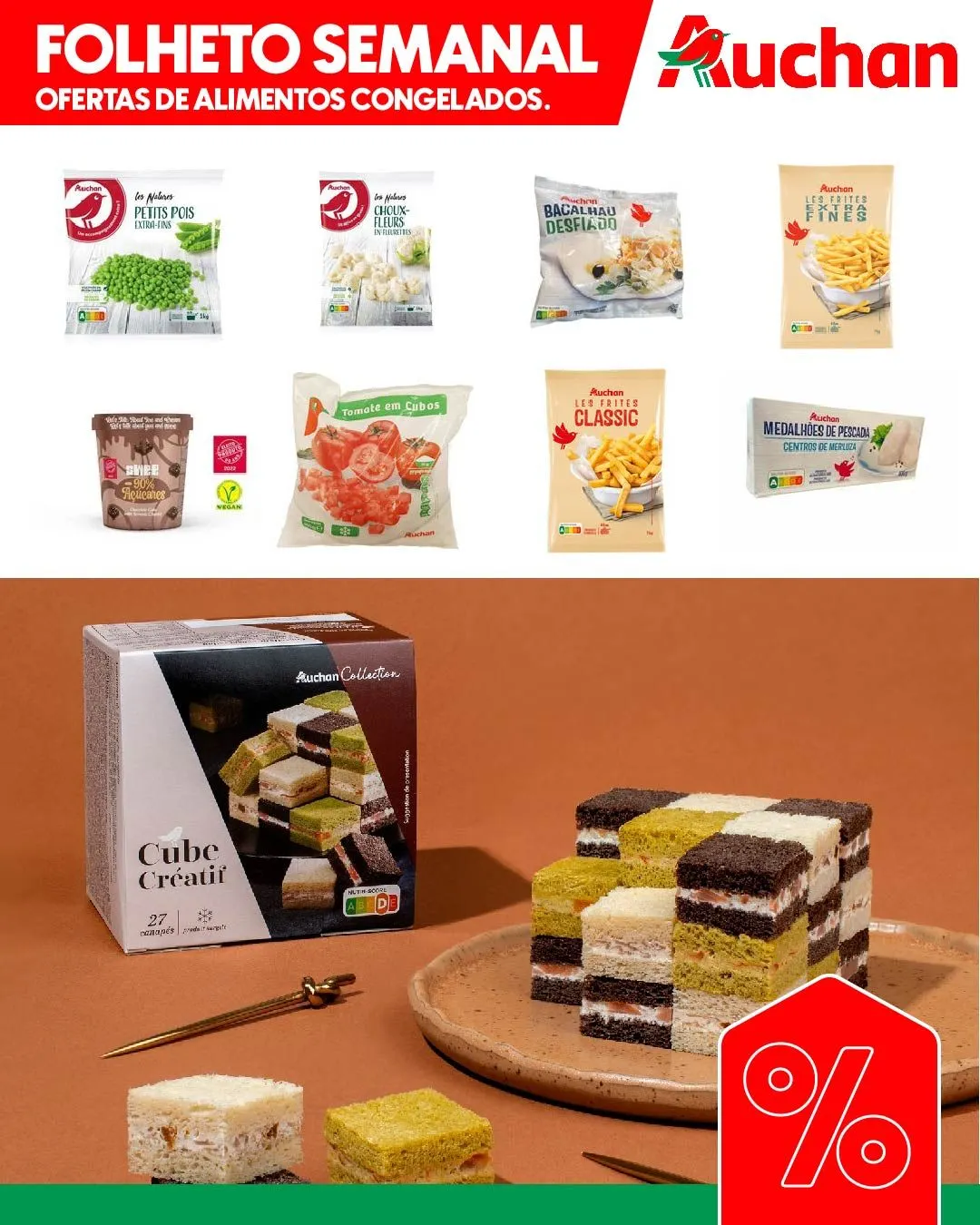 Folheto Auchan Promoções Alimentos Congelados de 3 de dezembro até 18 de dezembro 2025 - Pagina