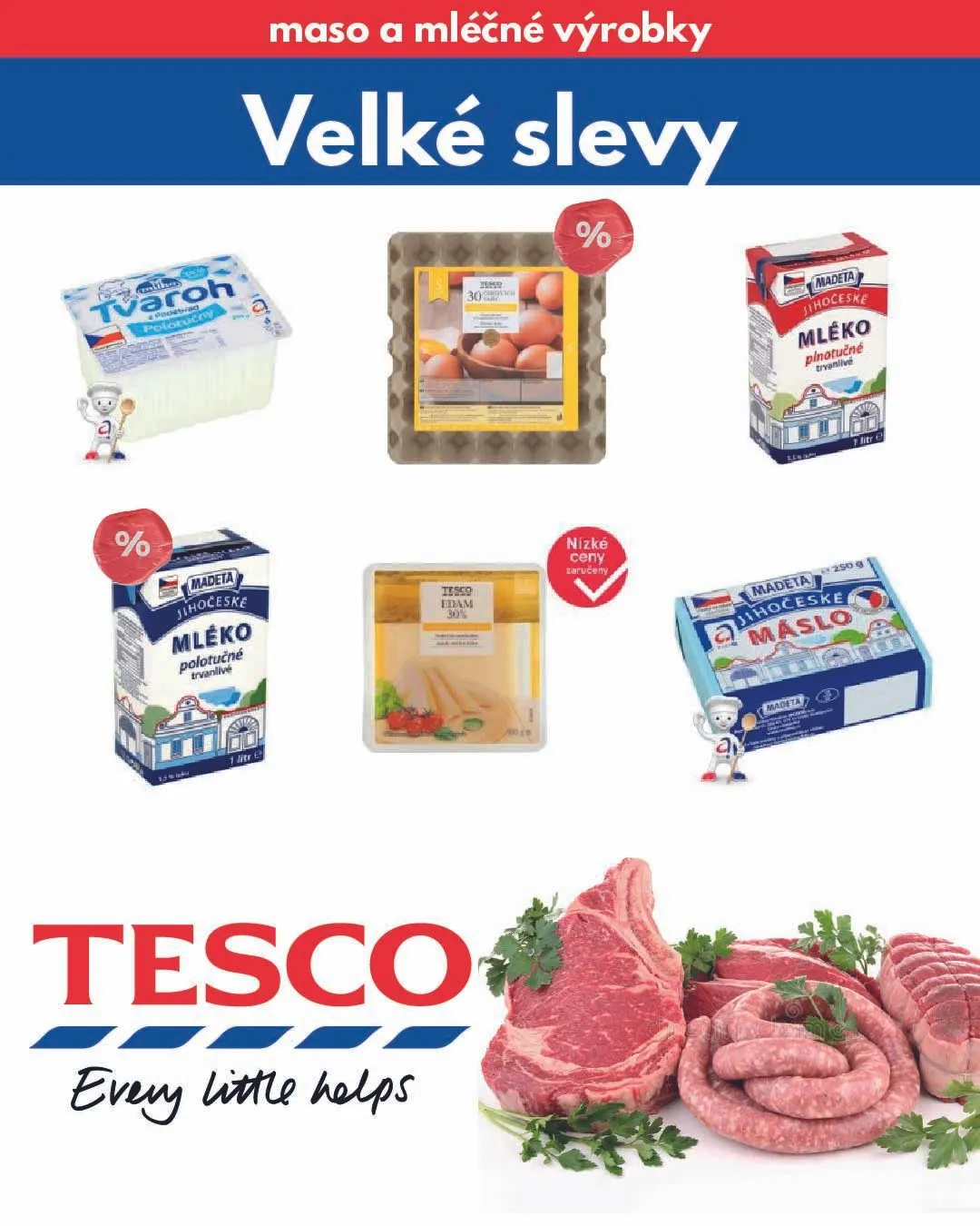 TESCO sleva maso a mléčné výrobky - 23. prosince 31. prosince 2024