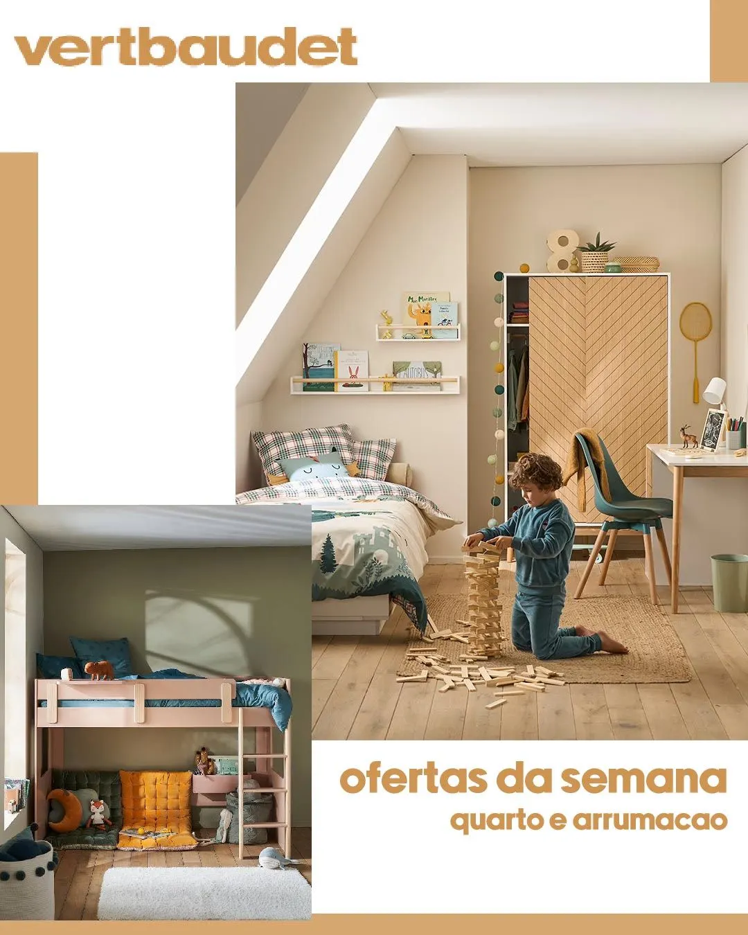 Folheto Vertbaudet - Quarto e Arrumação de 14 de março até 19 de março 2024 - Pagina