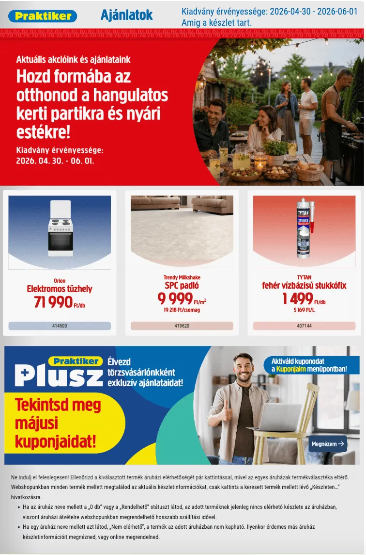 Katalógus Praktiker legfrissebb ajánlatai április 30.-tól június 1.-ig 2026. - Oldal 1