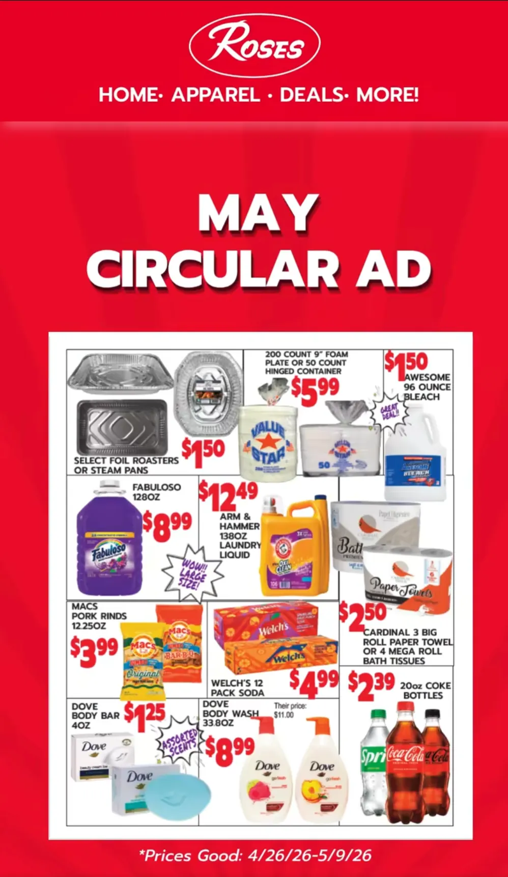 Weekly promotion Roses Discount Store weekly ads spanning from May 21 to May 31 2026 - Page 5 for Catalogue 365