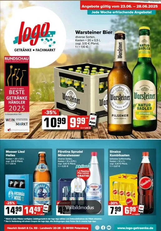 Logo Getränkemarkt Prospekte von 23. Juni bis 28. Juni 2025 - Prospekt seite 1