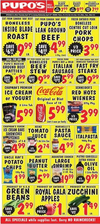 Pupo's Food Market Sales from April 16 to April 22 2026 - flyer page 1