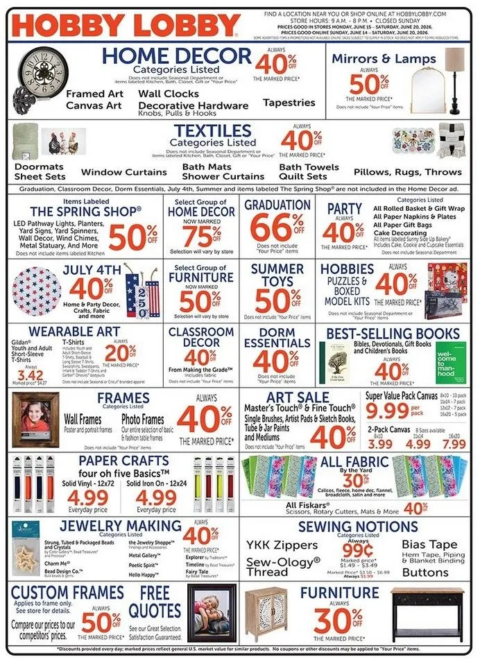 Weekly ad Hobby Lobby  Sales from June 15 to June 20 2026 - Page 