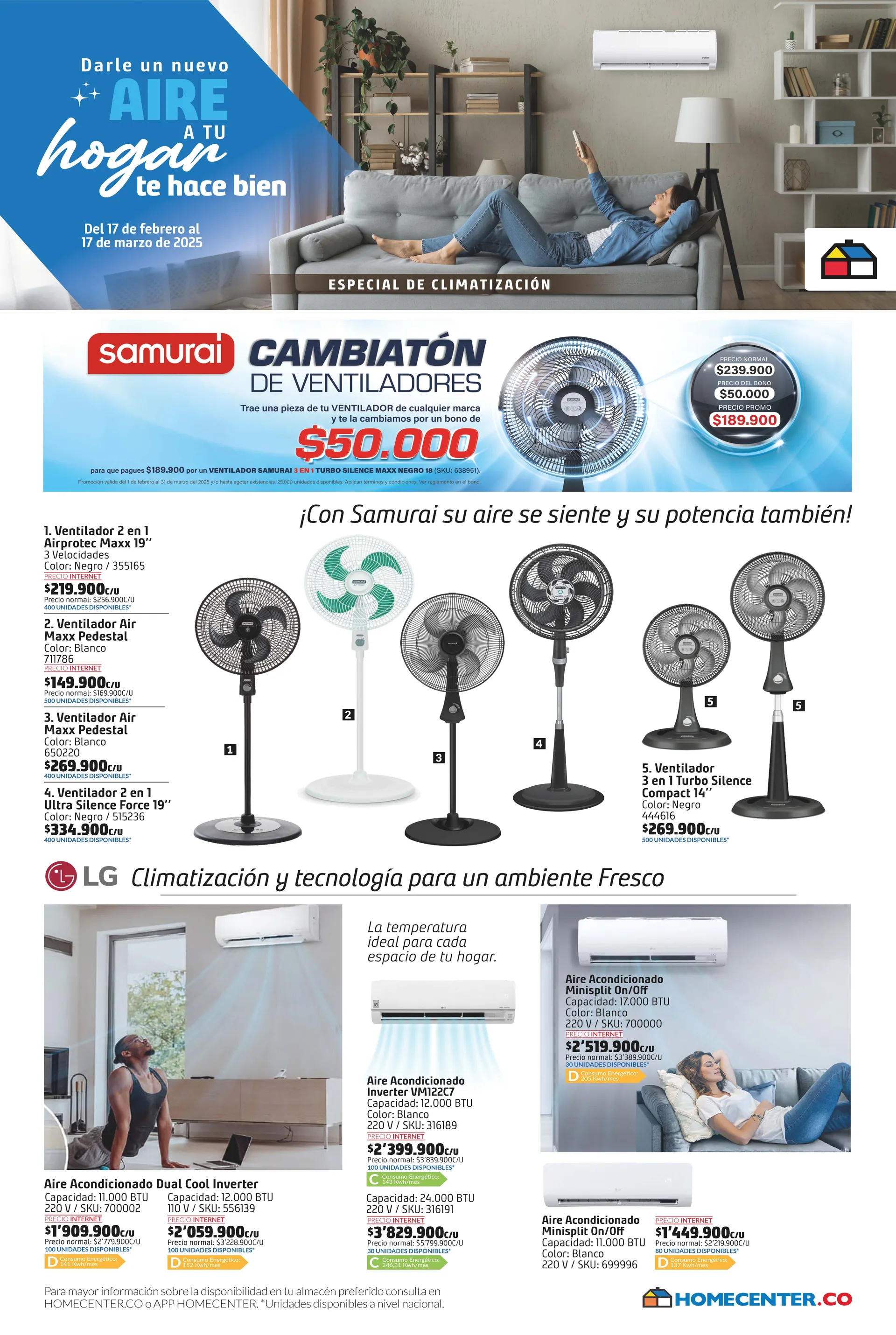 Catalogo de Homecenter Especial de climatización 24 de febrero al 17 de marzo 2025 - Pag 1