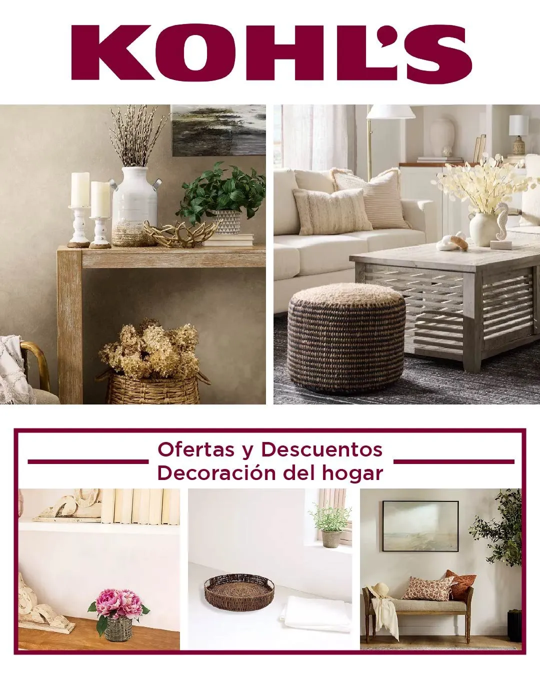 Kohl's Ofertas: Decoración Hogar - 5 de agosto 10 de agosto 2024