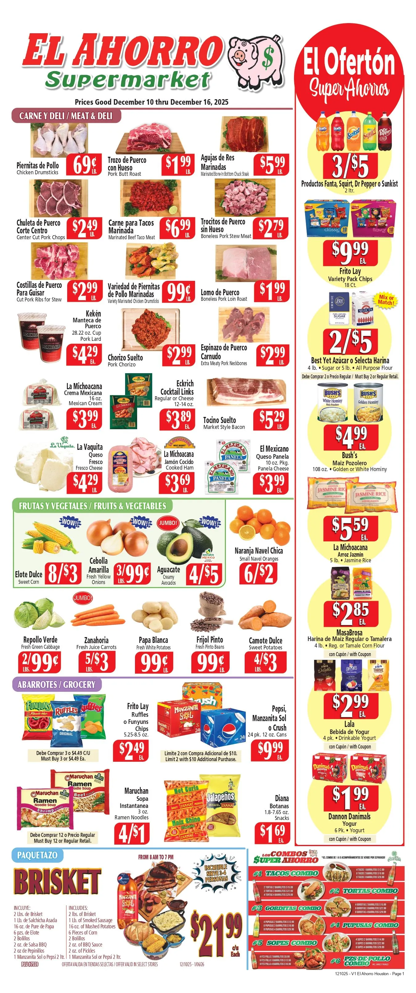 Weekly ad El Ahorro Supermarket Sales from December 10 to December 16 2025 - Page 1