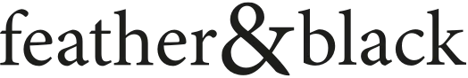 Feather & Black logo. Current catalogue