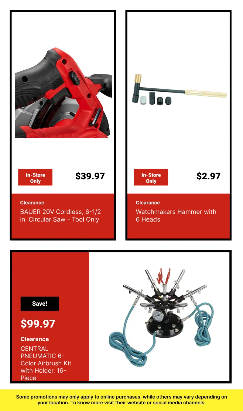 Weekly ad Clearance Tools At Harbor Freight from June 26 to July 10 2026 - Page 11
