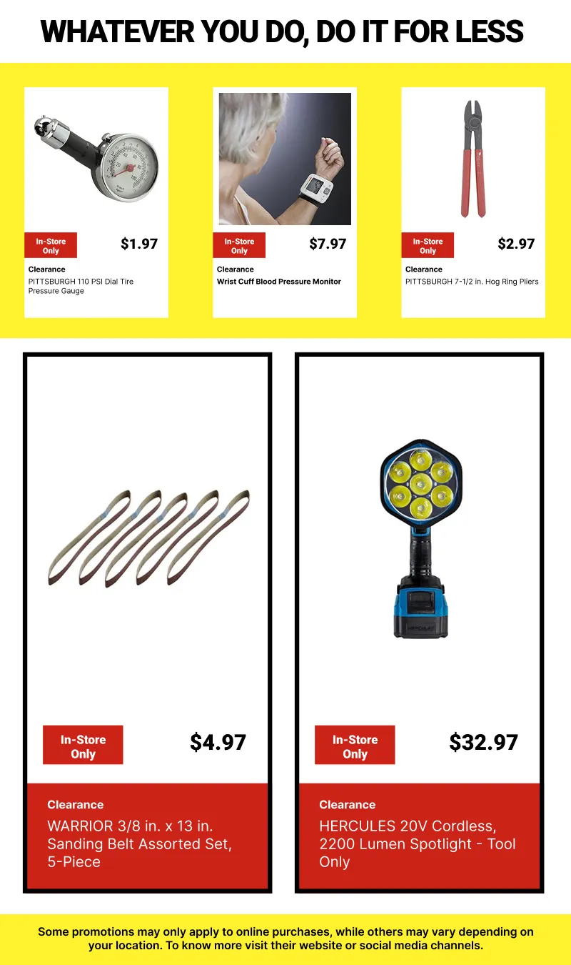Weekly ad Clearance Tools At Harbor Freight from June 26 to July 10 2026 - Page 17