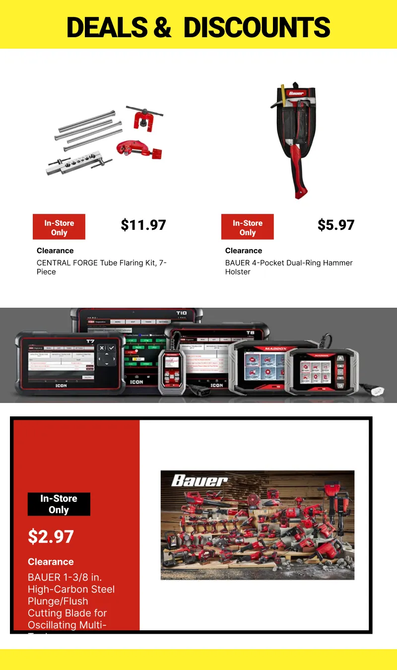 Weekly ad Clearance Tools At Harbor Freight from June 26 to July 10 2026 - Page 18