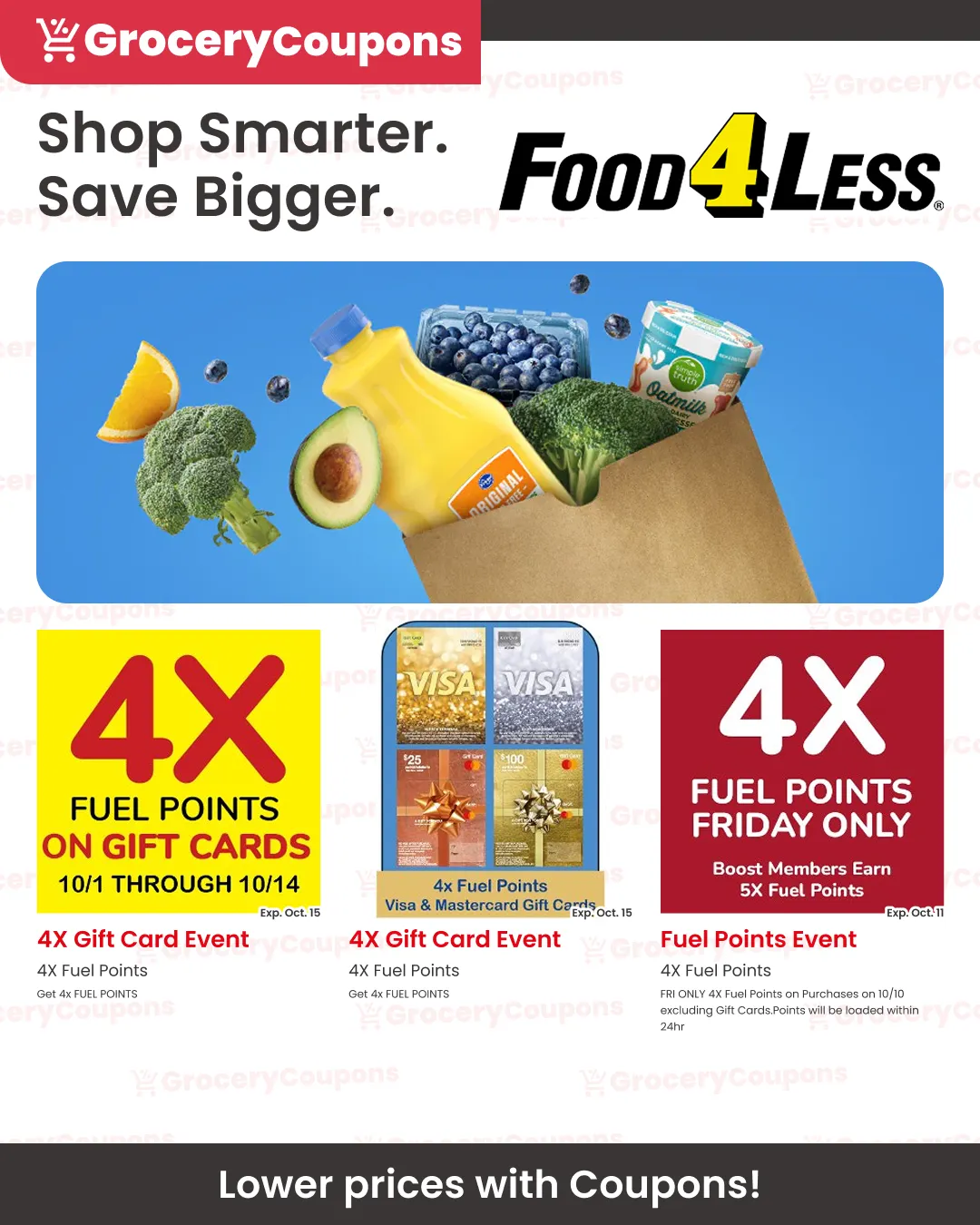 Weekly ad Food 4 Less coupons from October 8 to October 31 2025 - Page 1