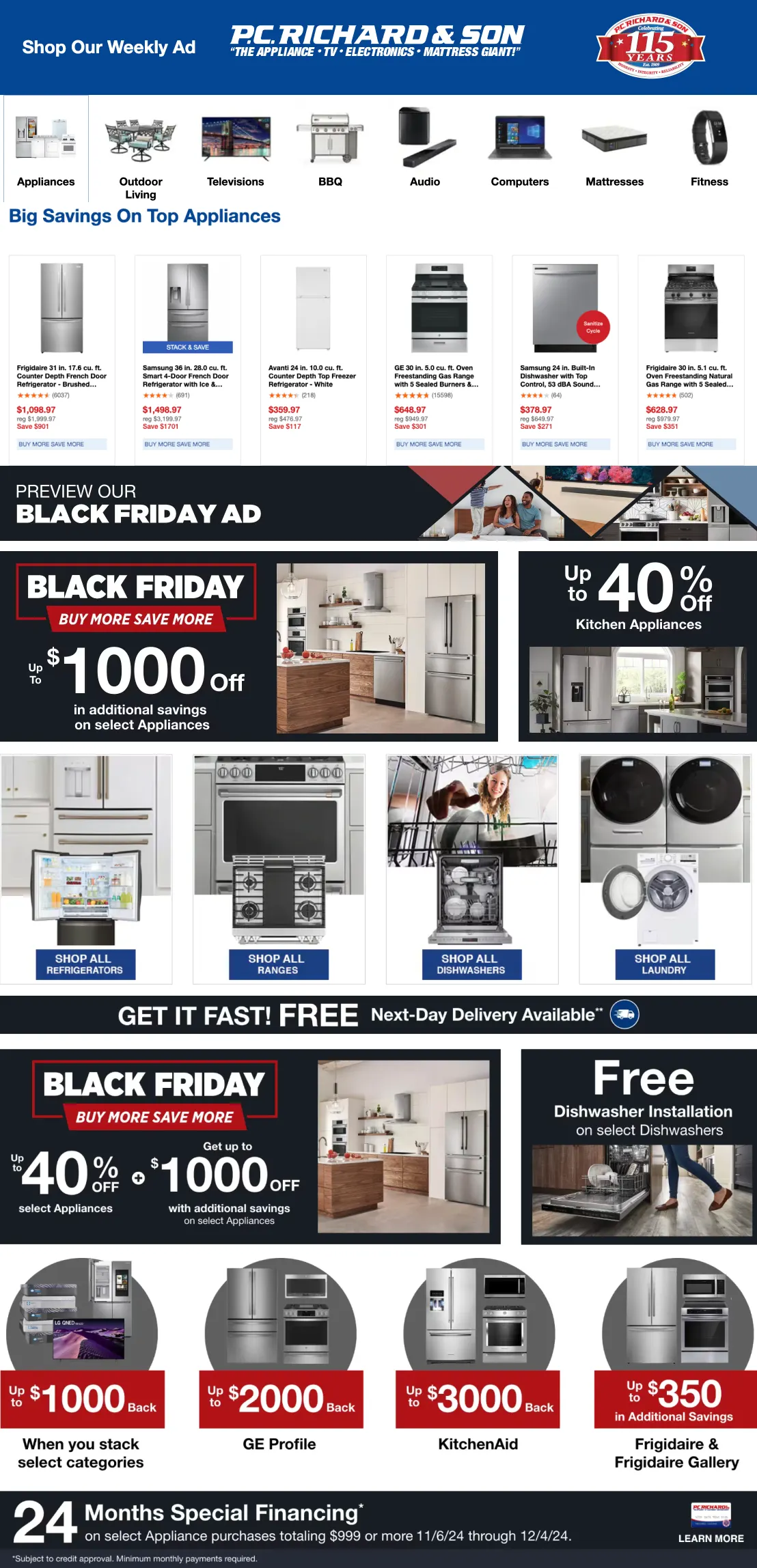 Weekly ad P.C. Richard & Son's Weekly Circular from November 20 to November 29 2024 - Page 