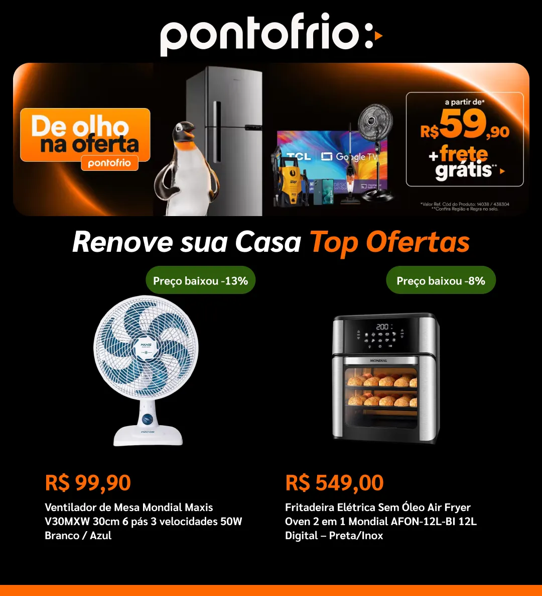 Encarte de De Olho na Oferta Pontofrio 19 de fevereiro até 5 de março 2026 - Pagina 1