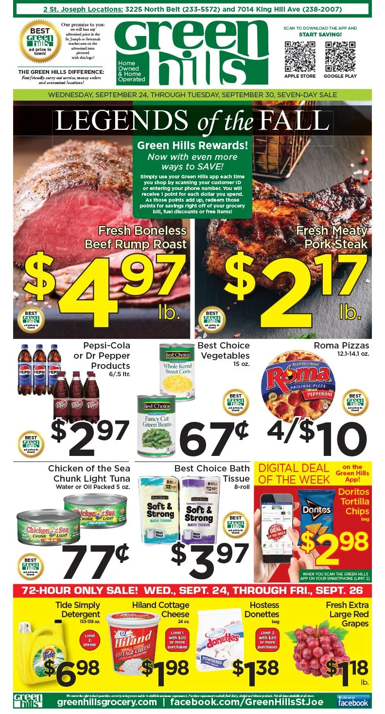 Weekly ad Green Hills Grocery Sales from September 24 to September 30 2025 - Page 1
