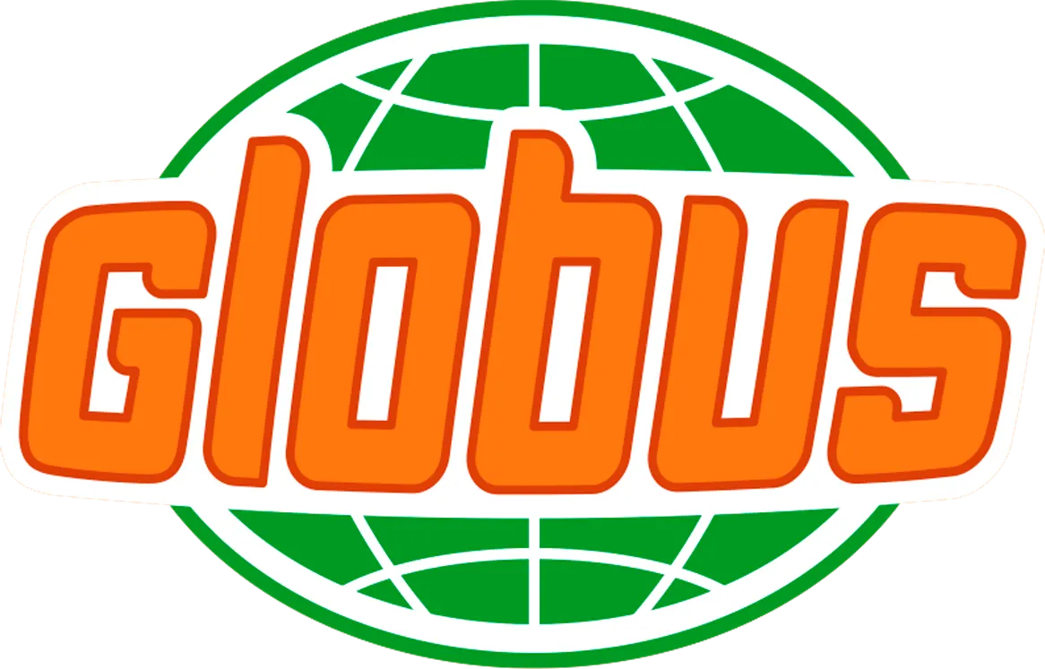 Globus logo of current flyer