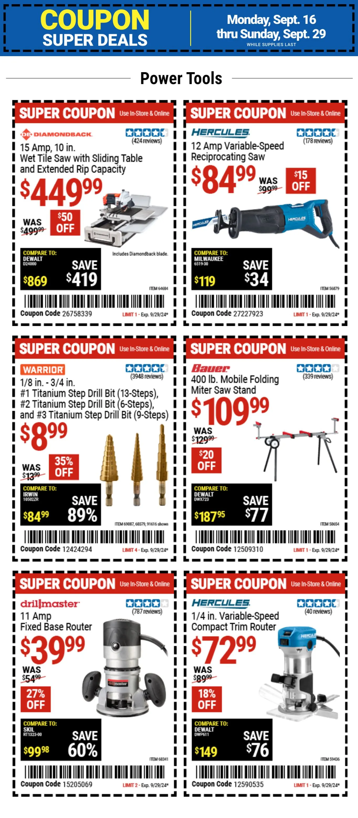Weekly ad Coupon Super Deals from September 16 to September 29 2024 - Page 1