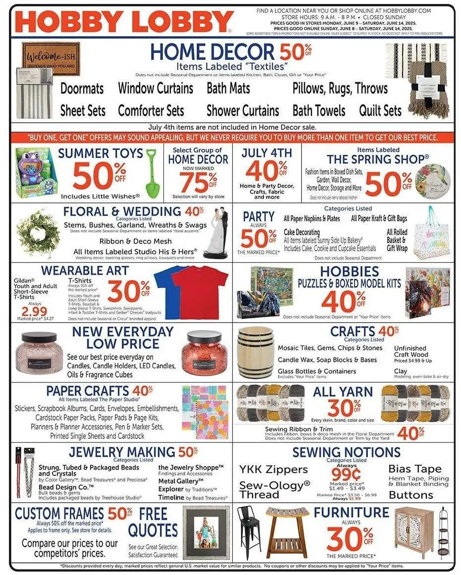 Weekly ad Hobby Lobby Sales from June 9 to June 14 2025 - Page 
