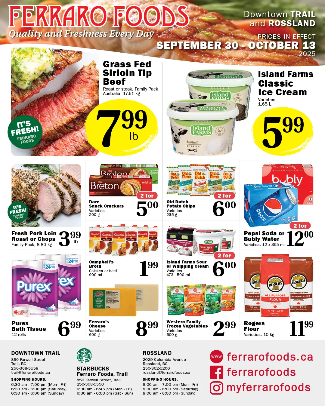 Ferraro Foods Sales from September 30 to October 13 2025 - flyer page 1