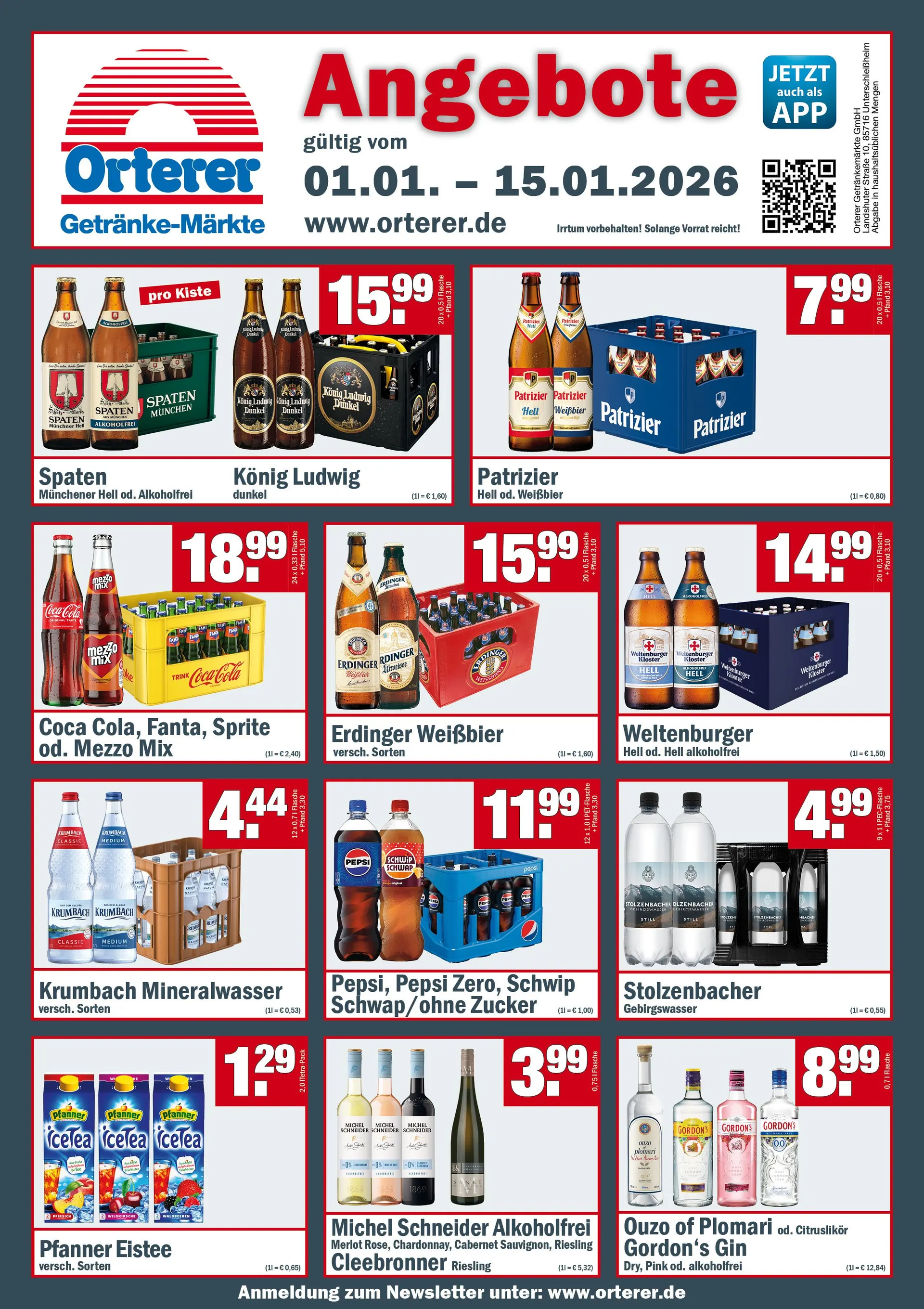 Prospekt Orterer Getränkemarkt  von 1. Januar bis 15. Januar 2026 - Prospekt seite 