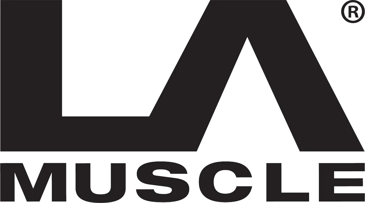 LA Muscle logo. Current catalogue