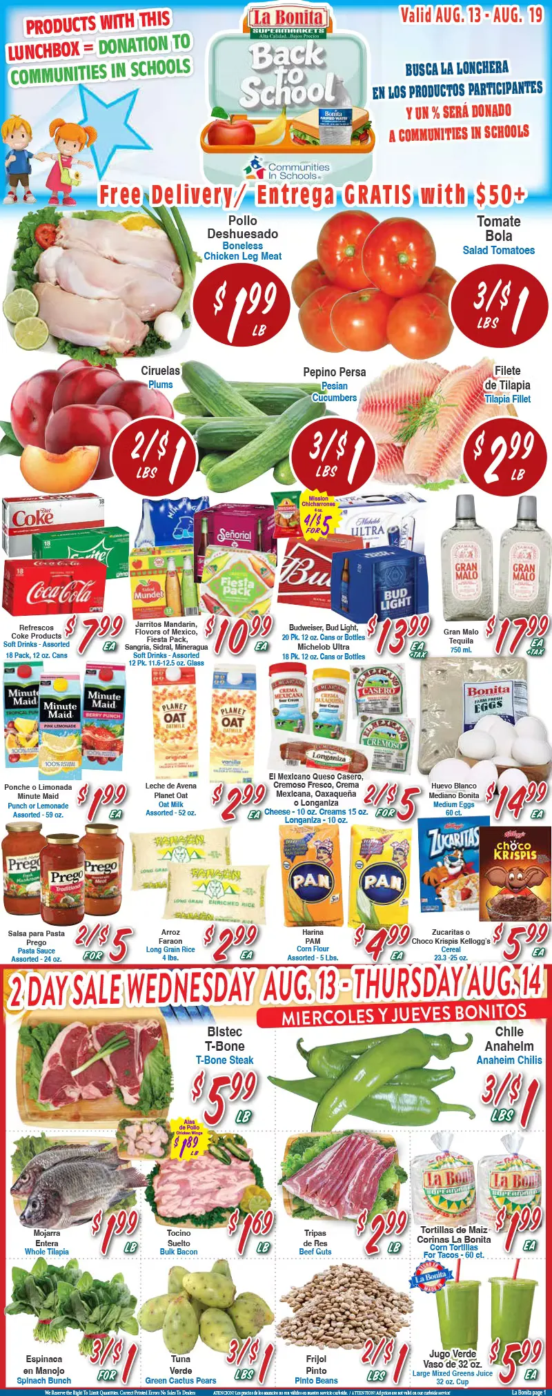 Weekly ad La Bonita Supermarkets Sales from August 13 to August 19 2025 - Page 1