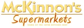 McKinnon's Supermarkets logo. Current weekly ad
