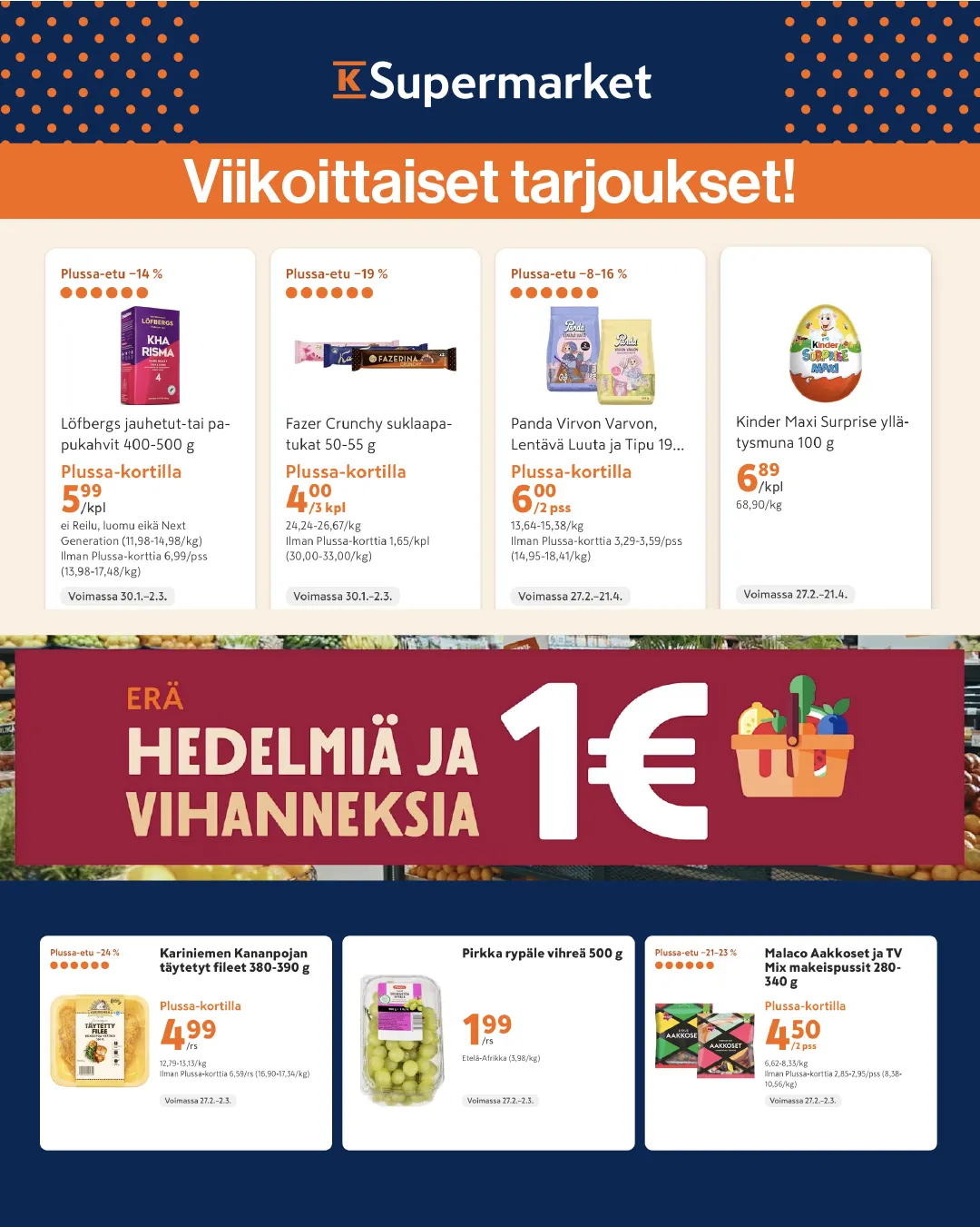 K-Supermarket Weekly Ad! - 27. helmikuuta 10. maaliskuuta 2025