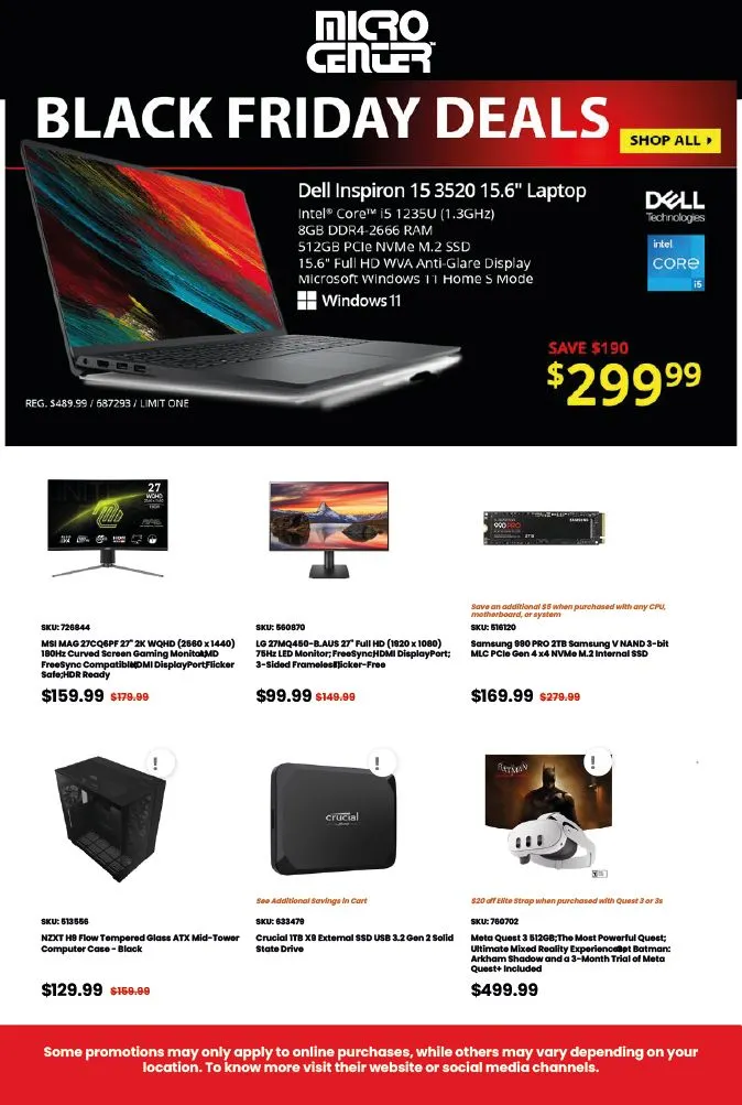 Weekly ad Micro Center Black Friday from November 29 to December 2 2024 - Page 