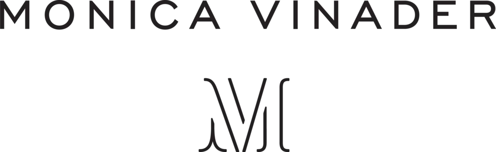 Monica Vinader logo. Current catalogue