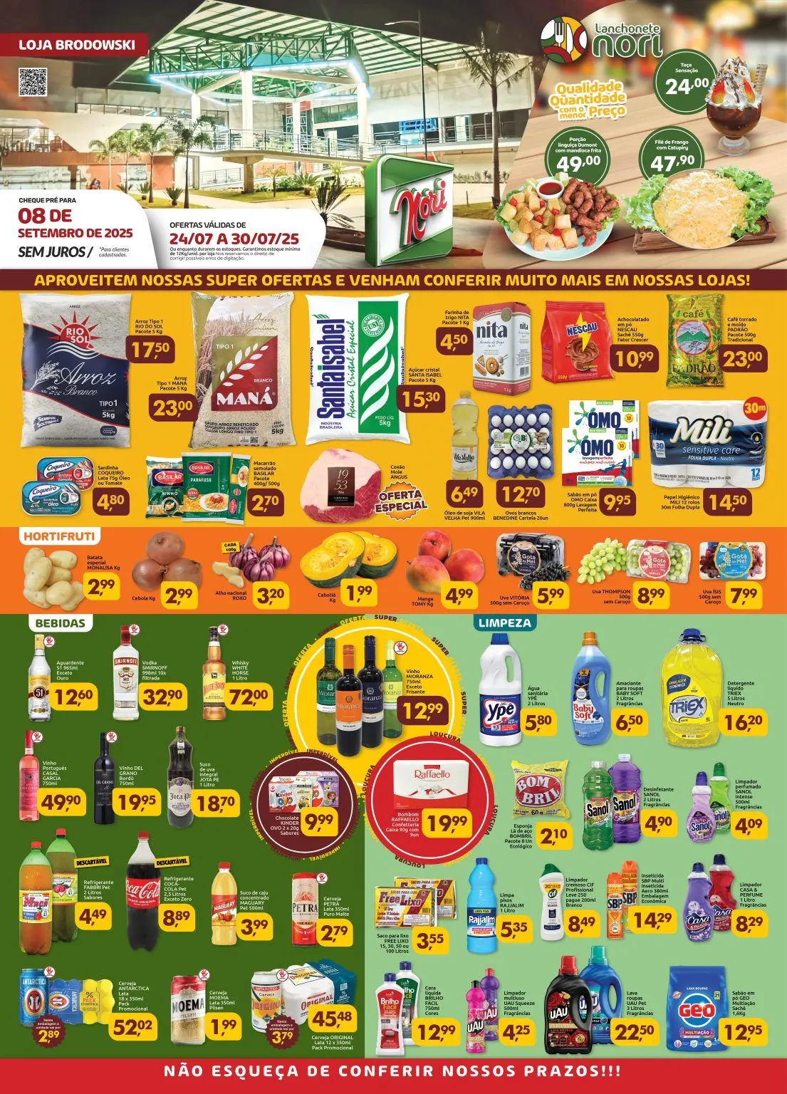 Encarte de Supermercados Nori Folhetos 24 de julho até 30 de julho 2025 - Pagina 1