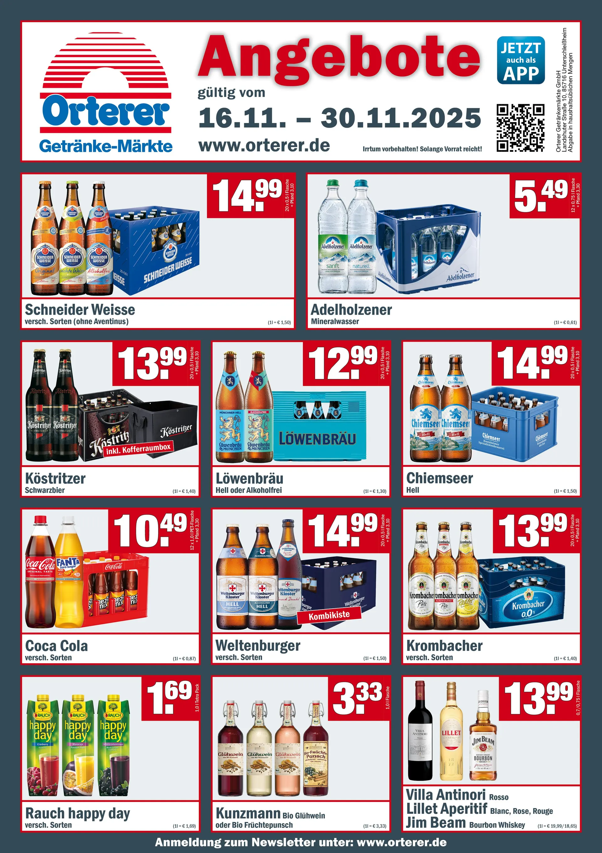 Orterer Getränkemarkt Angebote von 17. November bis 30. November 2025 - Prospekt seite 1