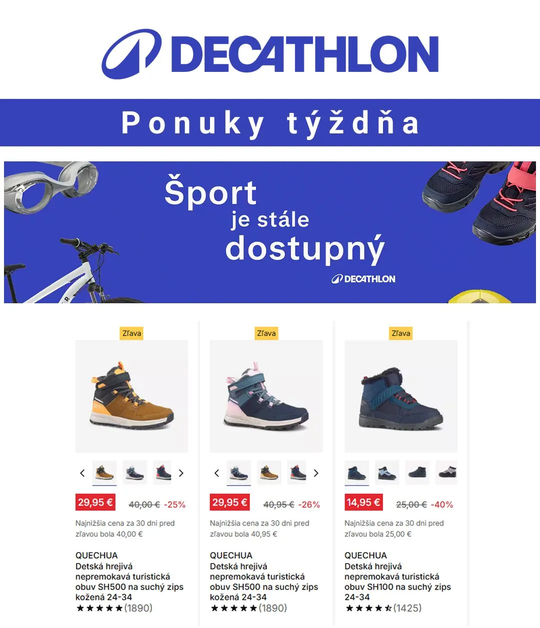 Leták: Špeciálna ponuka Decathlon od 7. februára do 28. februára 2025 - Prehľad Stránky