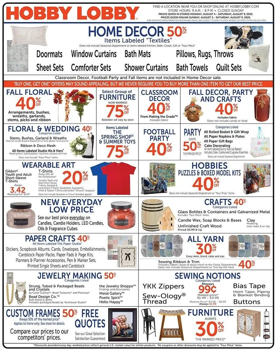 Weekly ad Hobby Lobby Sales from August 4 to August 11 2025 - Page 