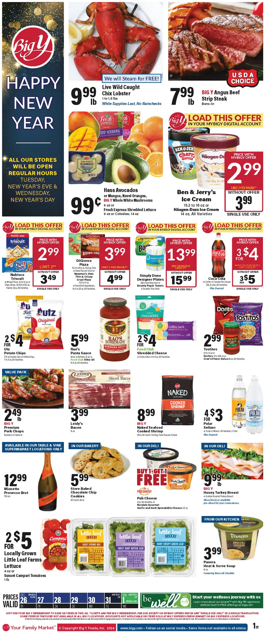 Weekly ad Big Y from December 26 to January 1 2025 - Page 1
