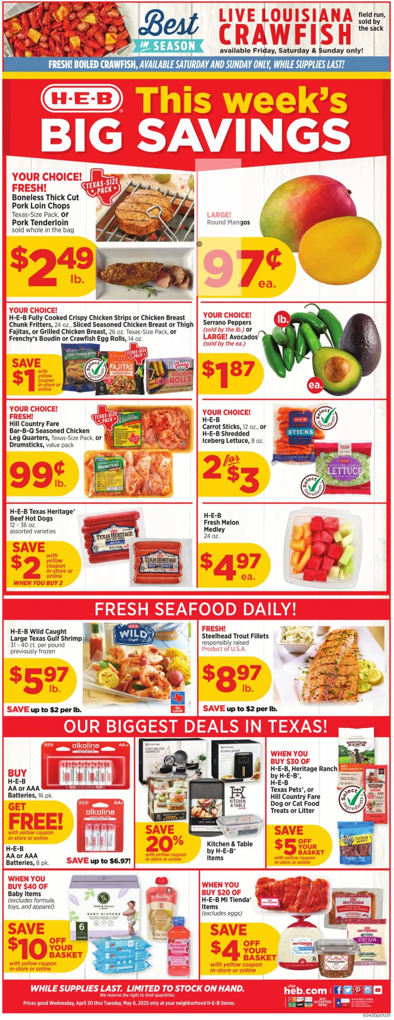 Weekly ad H-E-B Sales from April 30 to May 6 2025 - Page 1
