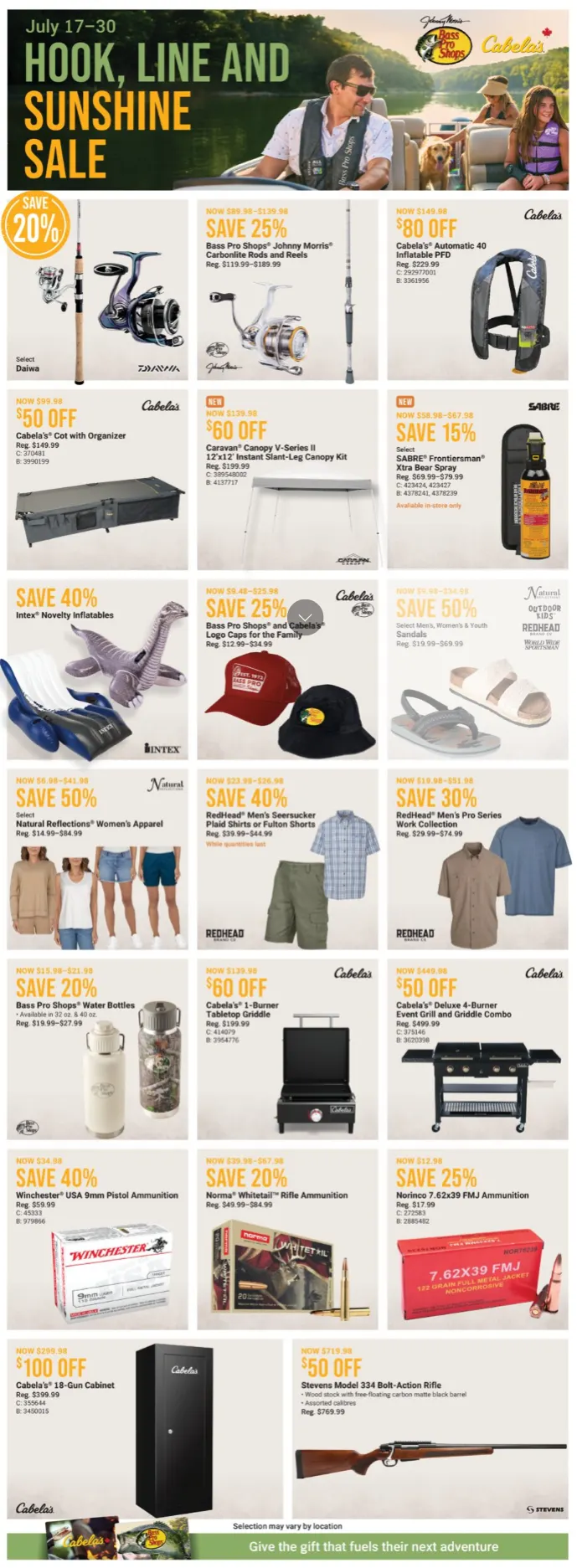 Cabelas Sales from July 17 to July 30 2025 - flyer page 