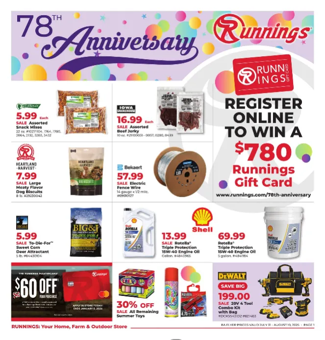 Weekly ad Runnings Sales from July 31 to August 10 2025 - Page