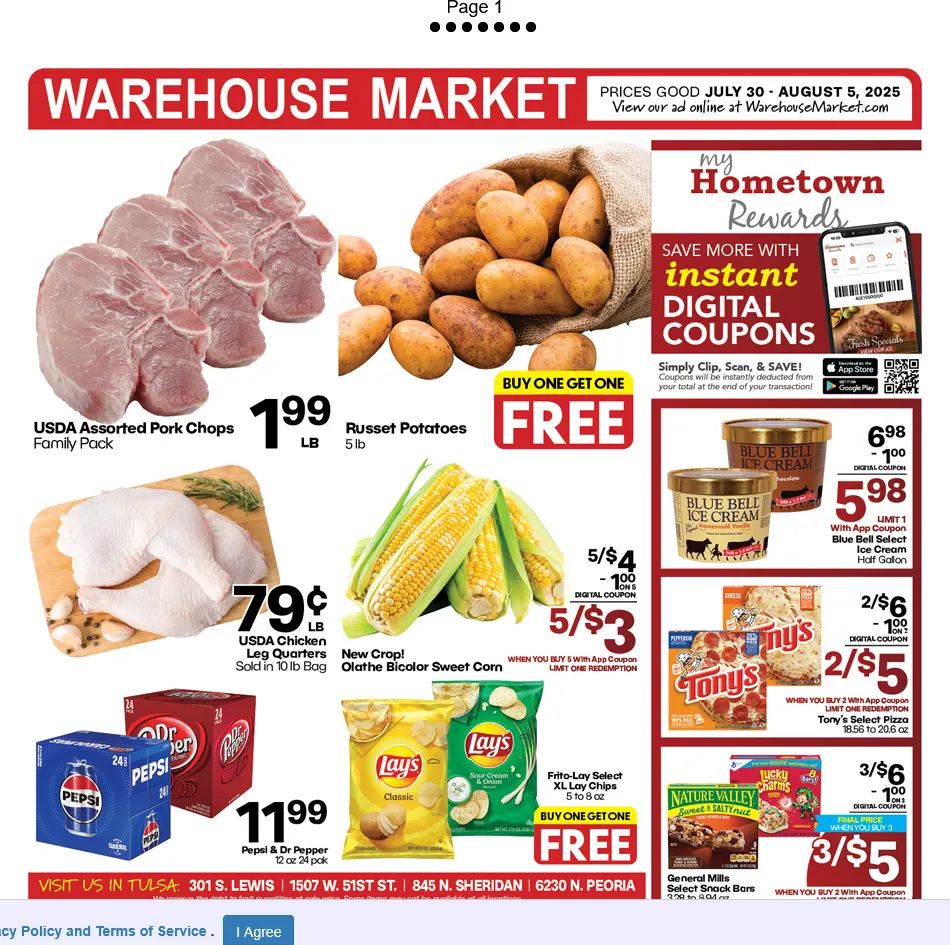 Weekly ad Warehouse Market Sales from July 30 to August 5 2025 - Page 1