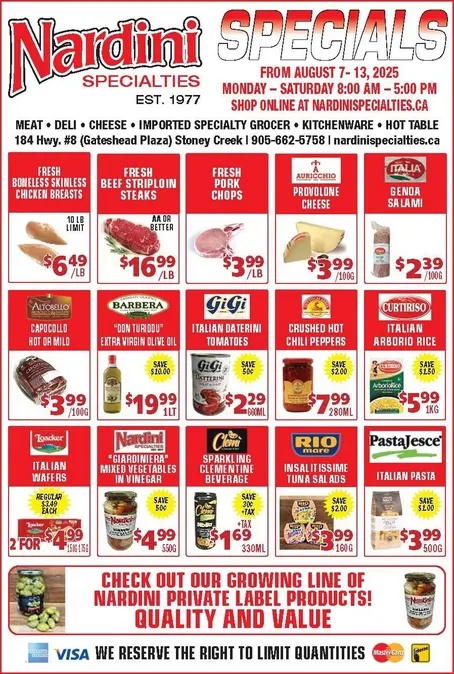 Nardini Specialties Sales from August 8 to August 14 2025 - flyer page 