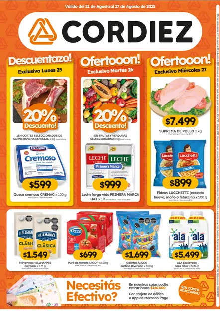 Ofertas de Ofertas Cordiez - Últimos catálogos 22 de agosto al 28 de agosto 2025 - Página 1 del catálogo