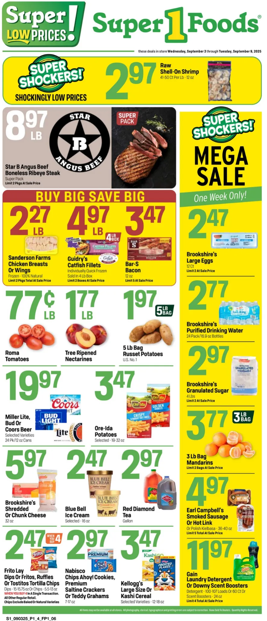 Weekly ad Super 1 Foods Sales from September 3 to September 9 2025 - Page 1