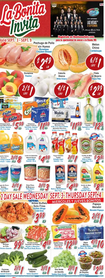 Weekly ad La Bonita Supermarkets Sales from September 3 to September 9 2025 - Page 1