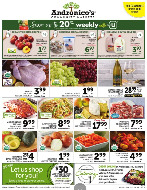 Weekly ad Andronico's Sales from September 3 to September 9 2025 - Page 1